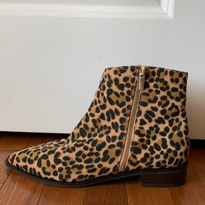 Sole Society Cadyna Suede Leopard Pointed Bootie